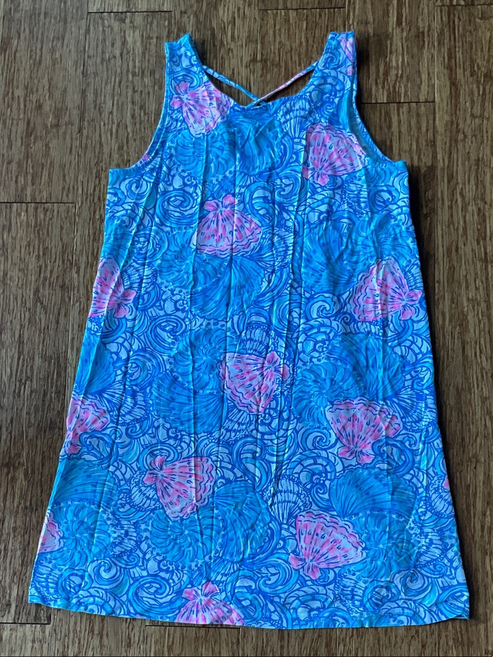 Lily Pulitzer Blue & Pink Shell Print Tank Dress